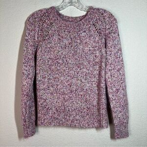 Belle de Jour Purple Rainbow Chunky Open Knit Pullover Sweater Women's‎ Size XS